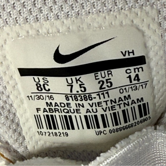 Nike Tanjun Girls Infant| Toddler Sports Trainers | Size 8C - Picture 7 of 7